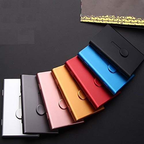 1 porte-cartes de visite coulissante pour homme et femme (noir)