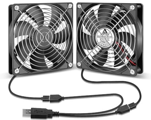 GDSTIME USB Powered 120mm Fan 5V 120mm x 25mm PC Cooling Case Fan Powerful 1500 RPM 56.8 CFM For Computer Playstation Keyboard Mouse Xbox Laptop TV Box Router Cooling