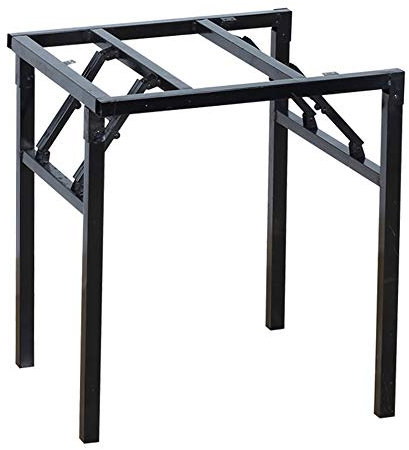 GDHY Pieds De Table Pliants Noir Fer Pieds De Table Basse Cadres Carrés Pieds De Meubles Métal Pieds pour Table De Salle À Manger, Bureau D'Ordinateur