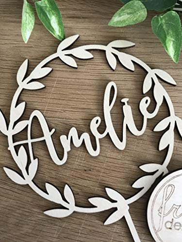 Cake topper mit name Kranz Holz Names Tortengirlande Tortenaufsatz Personalisiert kuchendeko geburtstag Handmade von frilly designs