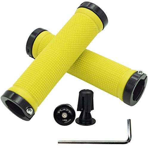 PLATT rutschfest Weich Gummi Lenkergriffe für Mountainbike/BMX mit Aluminium-Lenkerendstopfen und Inbusschlüssel