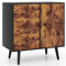 COSTWAY Industrial Storage Cabinet, Floor Standing Wooden Sideboard, Accent Side Cabinet Display Cupboard Organiser Unit for Living Room, Bedroom, Dining Room and Hallway (3 Drawers + 1 Door)