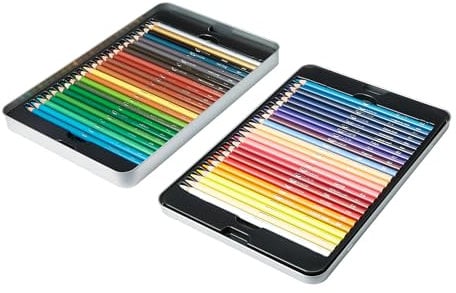 Amazon Basics Buntstifte in Blechdose, 48 Stück, Farblich sortiert