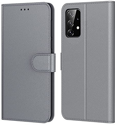 Tenphone Coque pour Samsung Galaxy A23 5G, Coque Samsung M23 5G, Etui Protection Housse Premium en Cuir PU, [Emplacements Cartes], Pochette Flip Case Compatible avec Samsung A23/M23 Book (Gris)