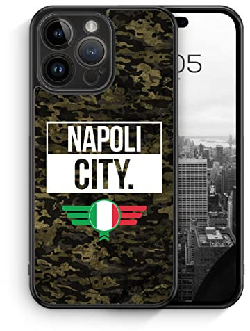 MUNIQASE Napoli City Camouflage Italien - Silikon Hülle für iPhone 14 Pro - Italienische Camouflage Städte Schutzhülle Handyhülle Case Cover