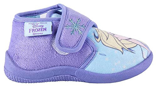 CERDÁ LIFE'S LITTLE MOMENTS Ciabatte Casa da Bambina per l'inverno con Velcro di Elsa di Frozen con Interni al 100% in Cotone e Suola Antiscivolo, Pantofole, Lilla, 24 EU