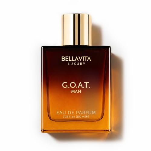 Bellavita Luxury G.O.A.T. Eau de Parfum | 100 ml (3.4 fl.oz.) | Perfume for Men | Citrus, Bergamot, Patchouli, and Vetiver Notes | Long Lasting Men's Fragrance