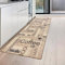 Teppich-Traum Küchenläufer in beige mit Gelrücken und schwarz braunem Schriftzug Coffee Cappuccino Espresso Macchiato, 80 x 250 cm