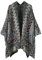 Cappotto Cardigan Con Nappe Lavorato A Maglia Con Scialle Bohémien Da Donna Mantelle Maglione Etnico Avvolgente In Filato Di Lana Gray