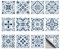 CHGCRAFT 36 adesivi per piastrelle blu e bianchi, 10,2 x 10,2 cm, impermeabili, staccabili, in PVC, adesivi decorativi per cucina, bagno, camera da letto, tavolo, ufficio