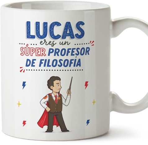 MUGFFINS Tazas Personalizadas para PROFESOR DE FILOSOFÍA hombre - En Español - ¡Eres Súper! - 11 oz / 330 ml - Regalo Personalizable original y divertido