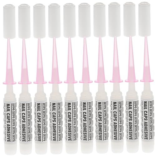 FONDOTIN Pet Accessories Cat Nail Glue Adhesive Glues for Cat 10pcs Pink Pointed Caps Non-toxic Formula