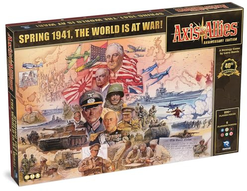 Renegade Game Studios Axis & Allies: Anniversary Edition – 40th Anniversary WWII Strategy Board Game, Deluxe Edition with Huge 24x46 Map, 672 Miniatures, 2-6 Players, Ages 12+