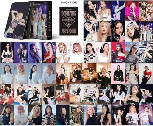 WASEEDS Blackpink Lomo Karten Foto, 55pcs BP Born Pink World Tour New Album Karten, BP 2023 Mini Postkarten Kpop BP Photocard Set, Ideal für Mädchen Fans