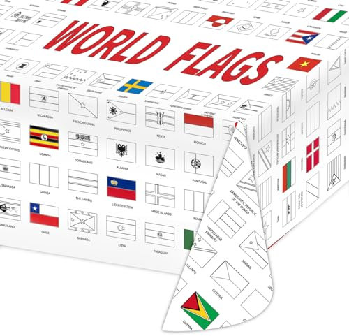 Nationalflagge Ausmaltischdecke Malpapier verschiedener Länder Flaggen Staatsflagge Papier-Tischdecke zum Ausmalen Bildung Malerei Poster Ausmaldecke Papiertischdecke für Kinder und Erwachsene
