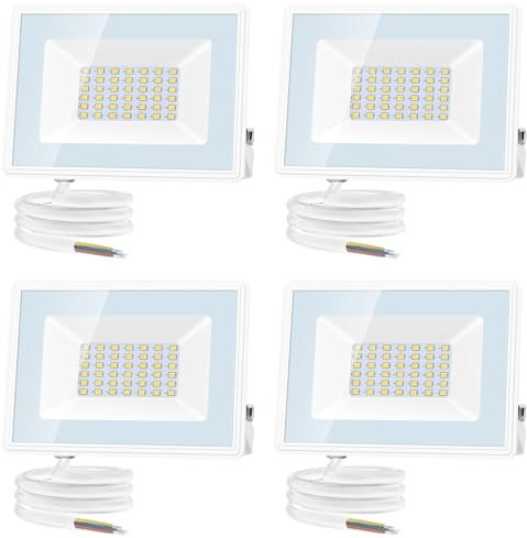 Aigostar Foco LED Exterior 30w,3160LM Foco Proyector LED,IP65 Impermeable Luz de Seguridad,Blanco Natural 4000K Floodlight LED,Para Jardín,Patio,Garaje paquete de 4