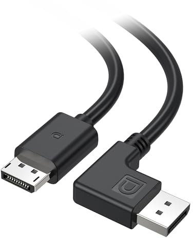 Cable Matters Right Angle DisplayPort 1.4 Cable - 10ft, Support 8K 60Hz, 4K 240Hz (Right Angle DisplayPort Cable 1.4) with FreeSync, G-SYNC and HDR for Gaming Monitor, PC, 10 Feet