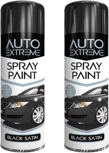 GSV Essentials All Purpose Black Satin Spray Paint, Quick-Drying Feature, Ideal For Outdoor Furniture, Garden Decorations, And Other Exterior Projects, 250ML (2PCS)