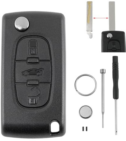 CE0536 For Peugeot 407 307 CC 308 SW 207 3 Buttons Car Key Fob Case Shell with HU83 Blade Battery CR1620 Pin Removal Tool