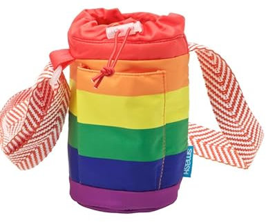 Smash Insulated Water Bottle Bag with Shoulder Strap and Front Pocket, Rainbow