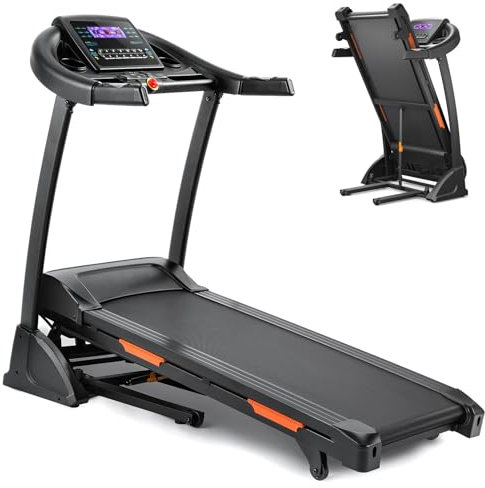 THERUN Treadmill with Incline, Auto Hydraulic Foldable Running Machine with 3.5HP Powerful Motor & 300 LBS Weight Capacity, Folding Incline Treadmill with 15 Levels & 18 Programs, 1-16 km/h