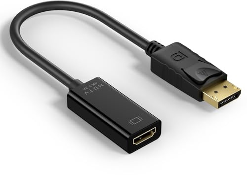 Meliya DisplayPort to HDMI Adapter, 4K DP Male to HDMI Female Converter, Unidirectional DisplayPort Computer to HDMI Monitor, Use PC to TV or Monitor Laptop, Desktop, PC, HDTV