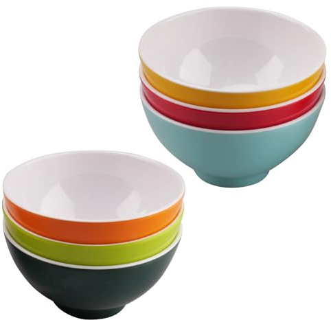WakiHong 6 Pièces Petit Bol de Soupe Petits bols en Mélamine | Ensemble de Bol à Dessert,Reutilisable,11x11x6 cm,pour céréales,riz,soupe,dessert,collation,bonbons,crème glacée,pudding