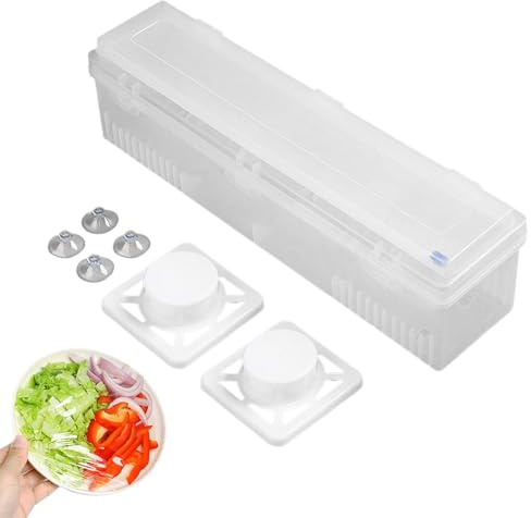 Frischhaltefolien-Spender – 44 cm Wrapmaster, PE Folien Schneider, Gewerblicher Küchenrollenhalter | Transparente Box, Vielseitige Aufbewahrung für Einfaches Schneiden, Abfallreduzierung, Effiziente N
