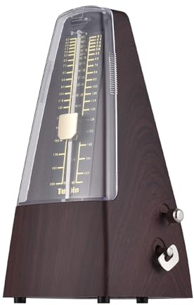Tonysa Mechanisches Metronom, Holzfarbe, Einstellbare Geschwindigkeit, Lauter Klang, Universell für Klavier, Gitarre, Trommel, Ideal für Musiker Aller Niveaus