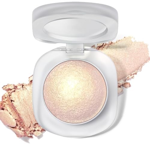 BelleFlair Holographic Lidschatten Palette mit Duochrome Glitzer Liedschatten, Langanhaltender Cremiger Highlighter Eyeshadow für Augen Make-Up, Schillerndem Metallic Shimmer Eyeshadow(Gold)