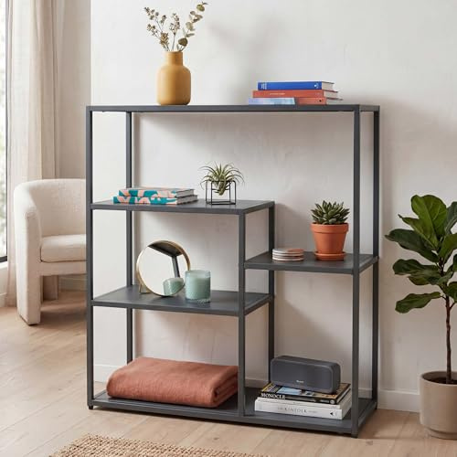 Mendler Regal HWC-P98, Wohnregal Standregal Ablageregal, Industrial Metall 80x80x30cm - anthrazit
