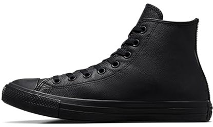 Converse All Star Hi Leather Zapatillas Negras Monocromas-UK 7.5
