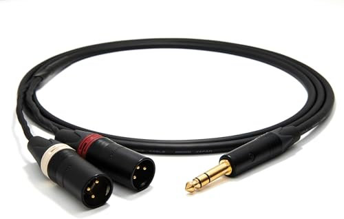 enoaudio Mogami 2534 Quad Câble Y Audio Professionnel | Neutrik Gold 6,3mm TRS – XLR mâle (L,R) | HiFi - 10 m