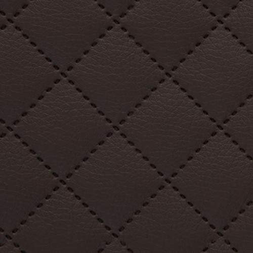 novely® Soltau Kunstleder 3-LAGIG gesteppt kaschiert | gesteppter Volumen Polsterstoff | KARO Möbelstoff Premium | Meterware | 1 lfm (66 Dunkelbraun)