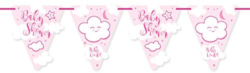 Folat 65368 - Banner aus Papier - Geburt Mädchen - rosa - ca. 6 m
