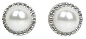 Nagel Jewellery Ohrstecker Perle in einer Fassung aus 925 Sterling Silber | Kollektion Alice Bay