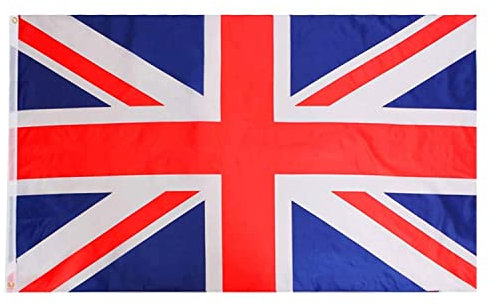 Bandiera Union Jack, 90 x 60 cm, confezione da 1, bandiera della Gran Bretagna con occhielli – King's, VE Day, feste in strada, eventi sportivi, decorazione VE DAY COMONWEALTH