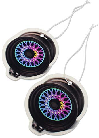 2er Set Tuning Lufterfrischer Duftbaum fürs Auto Air Freshener Design Duft Anhänger (2x Rainbow BBS)