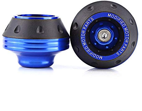 Gabelrahmenschieber, Motorrad CNC Aluminium Vorderrad Gabel Radrahmen Schieber Motorrad Absturzsicherung Roller Moped Rad Crash Protector(Blau)