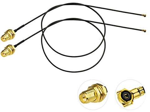 BINGFU Wlan Kabel M.2 NGFF auf RP-SMA Buchse WiFi-Antennenkabel 30 cm 2er-Pack für Intel AX200NGW 8265AC 8265NGW 7265AC 9560AC M.2 NGFF-Schnittstelle Drahtlose Netzwerkkarte WiFi-Adapter