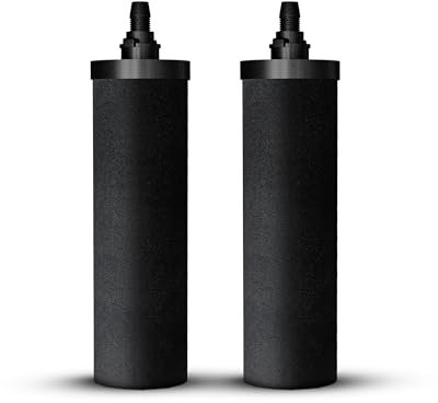 Phoenix Gravity - Cartouches de rechange Smart Carbon (noires) certifiées NSF (paquet de 2) pour systèmes de filtre à eau Phoenix Gravity, compatibles avec Berkey et autres filtres à eau de comptoir