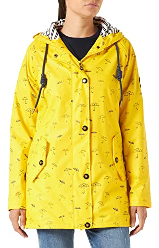 Ankerglut Damen Damen Friesennerz Regenmantel Regenjacke mit Kapuze Gefüttert Wasserdicht Wetterfest Übergangsjacke #Ankerglutbucht Regenjacke
