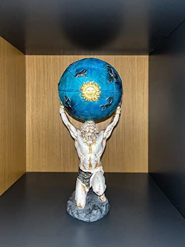 furni24 Wohnaccessoires Deko, Handgefertigt, Dekoartikel, Skulpturen,Statuen (Griechischer Titan Atlas Statue)