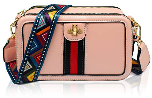 Beatfull Damen Handtasche mit Bienen-Design, Umhängetasche aus PU-Leder, Schultertasche, Kamera-Clutch