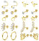 Kakonia 10 Paar Piercing Ohr für Frauen Ohrringe Ohrstecker Gold Helix Piercings Chirurgenstahl Zirkonia 18G 16G Conch Daith Tragus Piercing Set