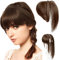 100% Remy Echthaar Topper Mit Ordentlichem Pony For Frauen 10 X 10 Cm, Atmungsaktive Spitze Netzbasis Geflochtenes Stirnband Haarteil Haarverlängerungen Langes Haarband ( Color : Brown , Size : 25cm )