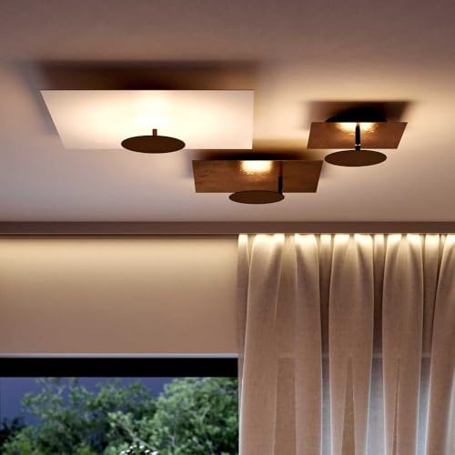 s.luce LED Wandlampe Deckenlampe Plate Wandleuchte Deckenleuchte Indirekt, Farbe:Blattgold, Größe:62x62cm