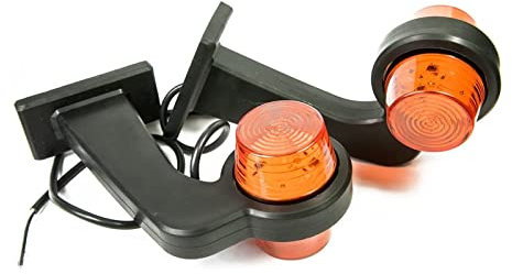 Web Truck 2 x LED Gummi Begrenzungsleuchte Seitenleuchte 12V 24V mit Old School Style Positionsleuchte Auto LKW PKW Wohnwagen KFZ Lampe Leuchte Licht Orange