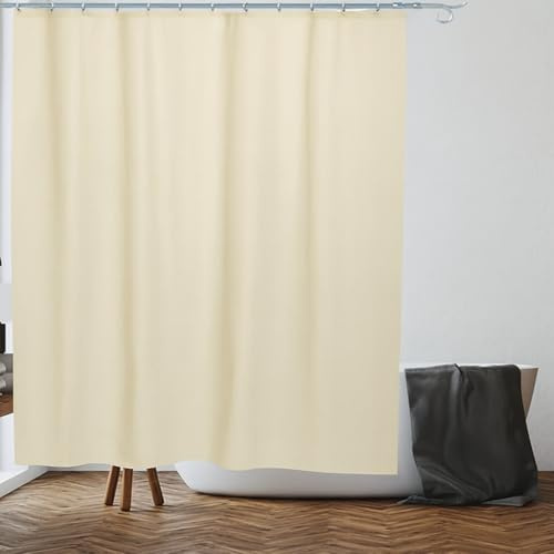 VIROSA Shower Curtain for Bathroom Anti Mould, Mildew Resistant | Size 180x180 cm (71 x 71 Inch) | Water Repellent Fabric | 100% Polyester (Beige)