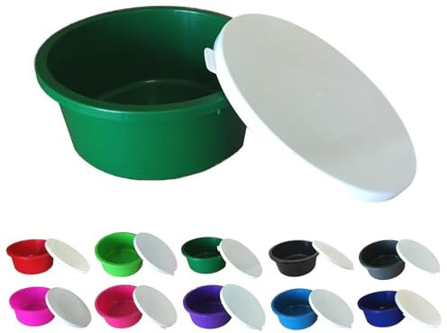NETPROSHOP Müsli Schale 2 Liter Schüssel mit weißem Deckel Lebensmittelecht, Farbe:Dunkelgruen
